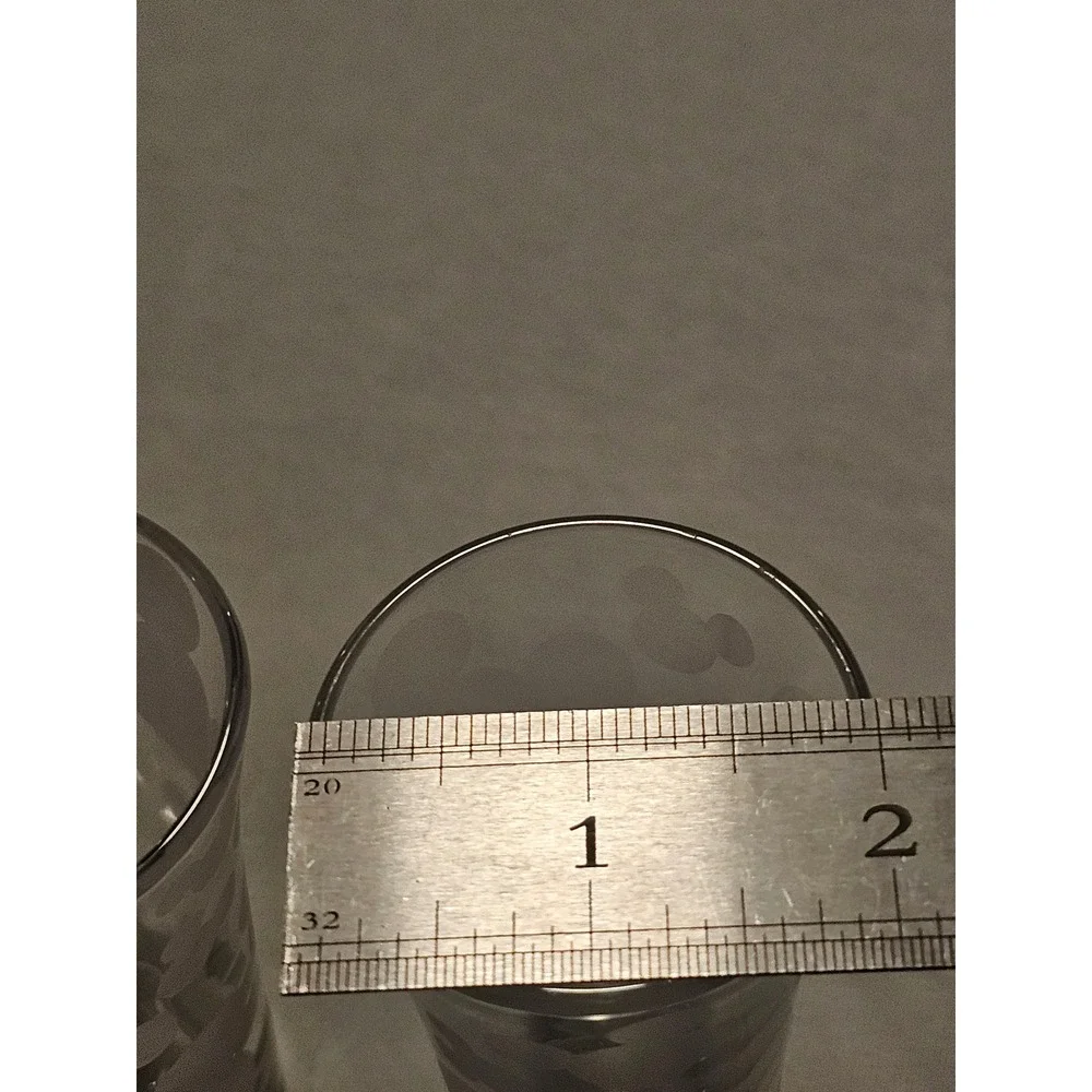 Disney Mickey Mouse Frosted Glass Shot Glasses Set of 2 Clear 4 Inch Tall